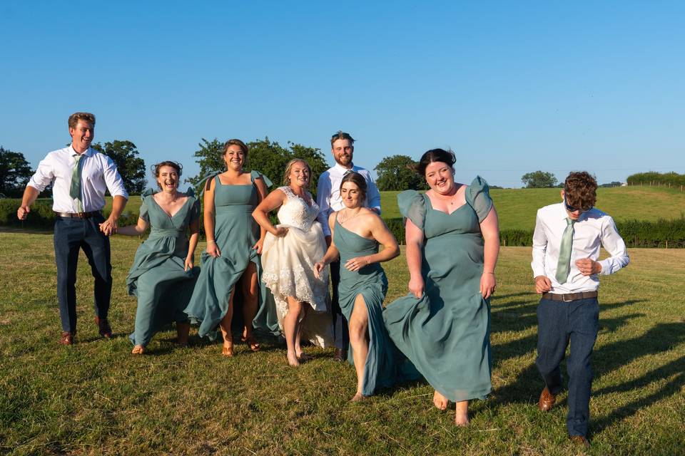 Fun with the wedding party