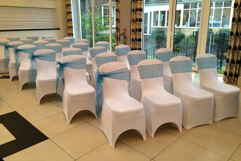 Table draping and bird cages