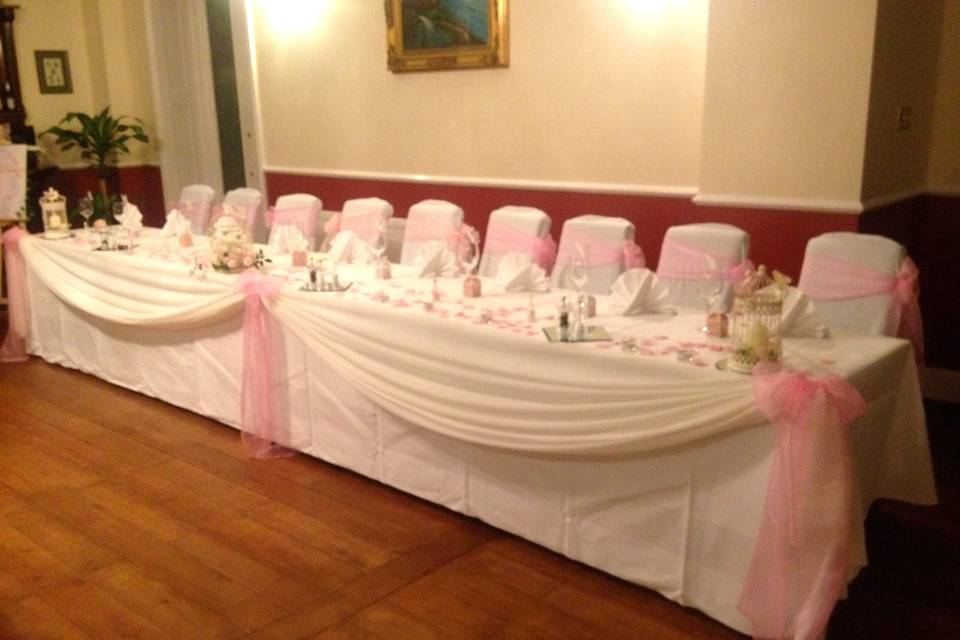 Table draping and bird cages