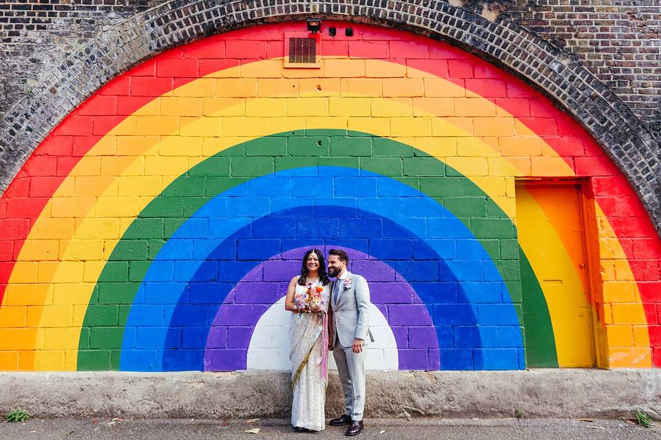 Colourful London wedding