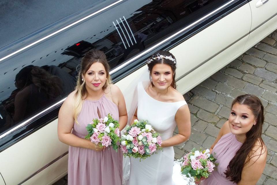 Bride and bridesmaids