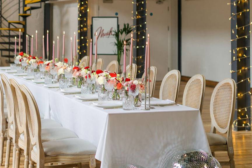 Table setting at Paint Works