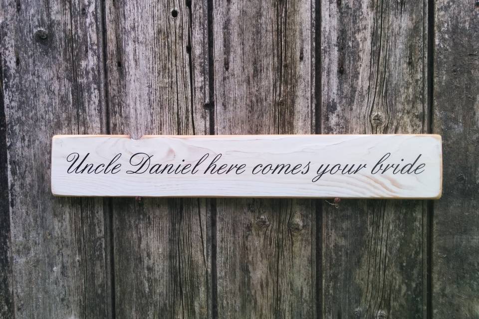 Unique wedding signage
