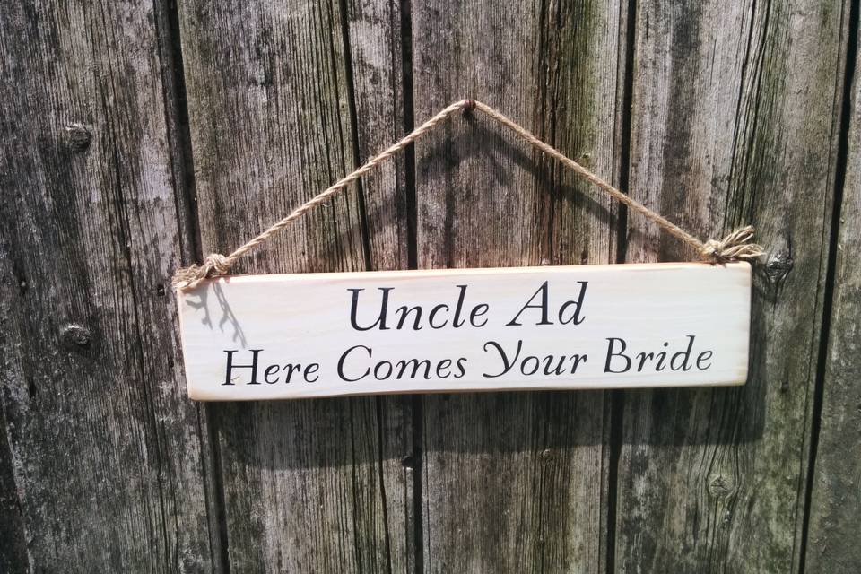 Rustic wedding sign