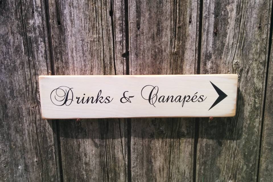 Drink reception sign