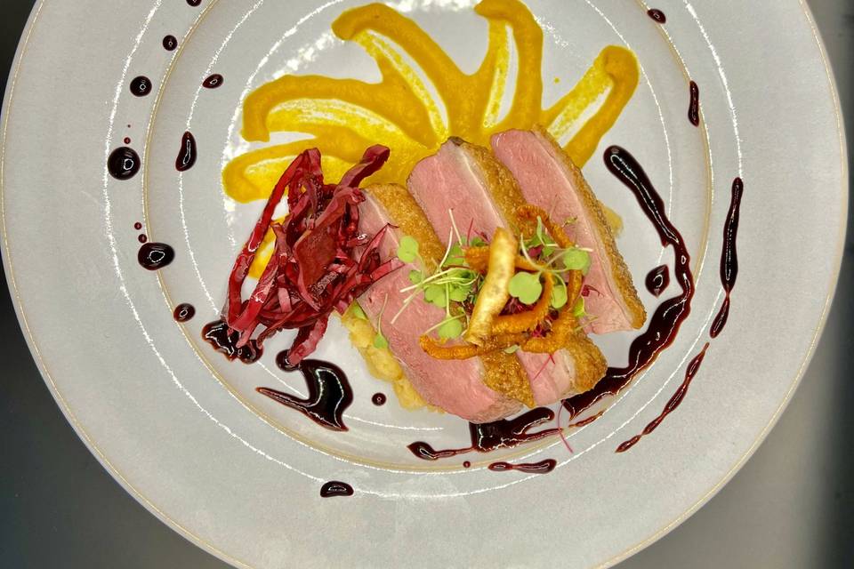 Duck breast with ruby port