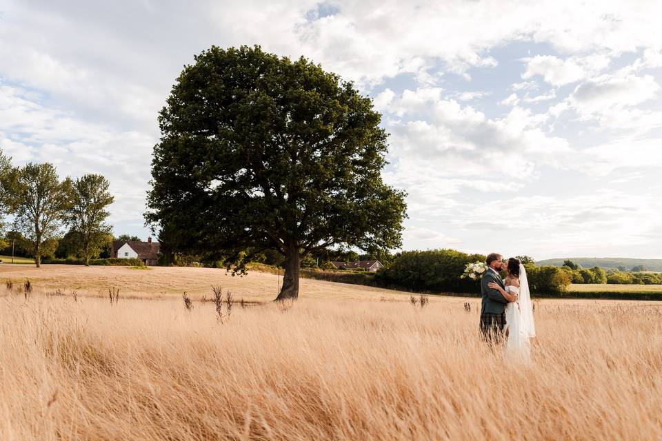 Couple in Somerset meadow