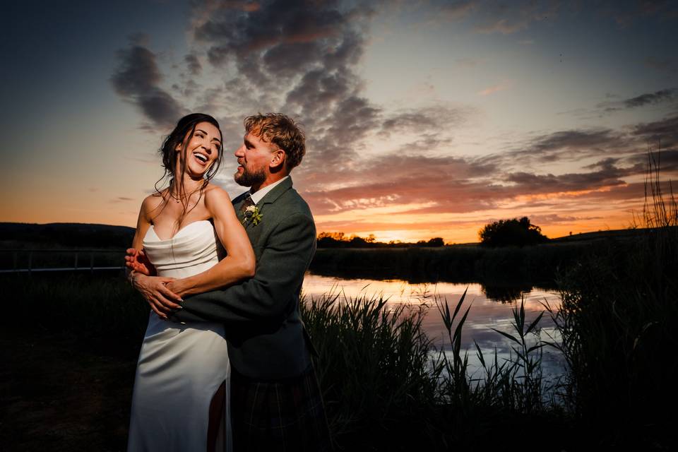 Sunset Quantock Lakes couple