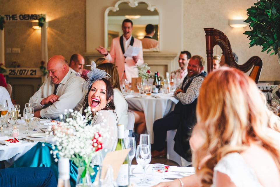 Wedding speech laughter