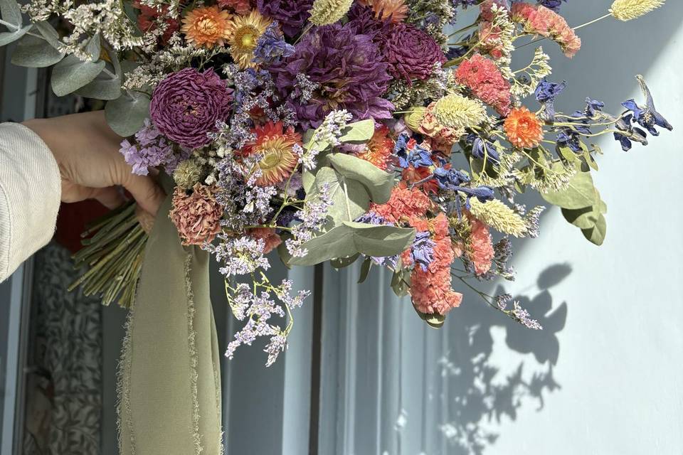 Pops of orange and purple