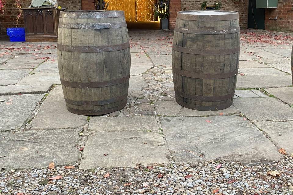 Pair of rustic barrels