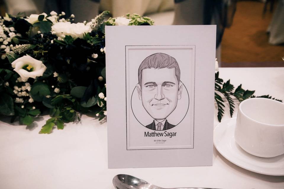 Caricature place cards