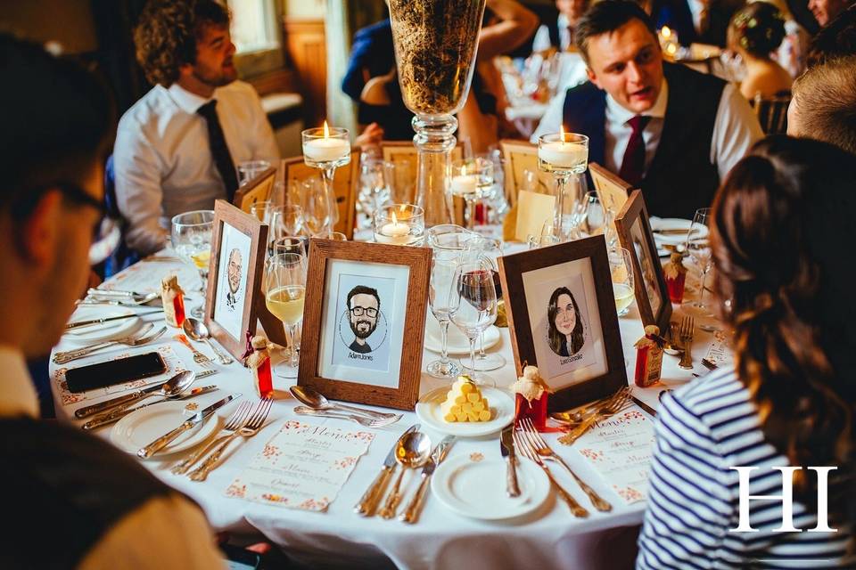 Caricature place cards