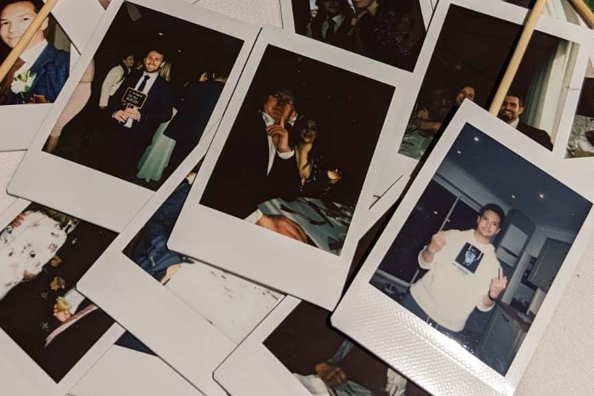 Instant photos displayed