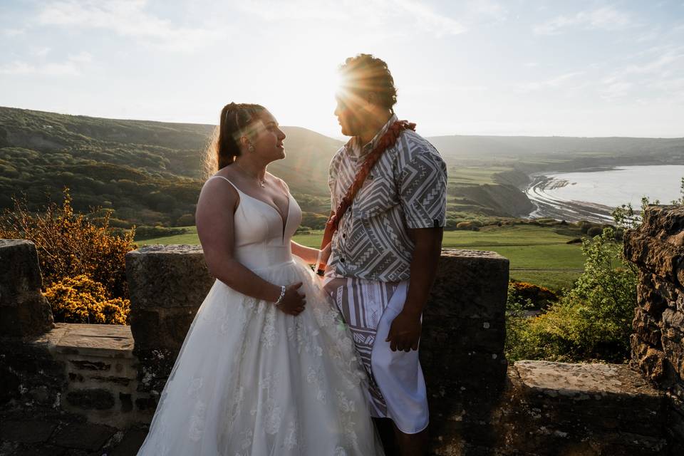 Sunset Bride and Groom