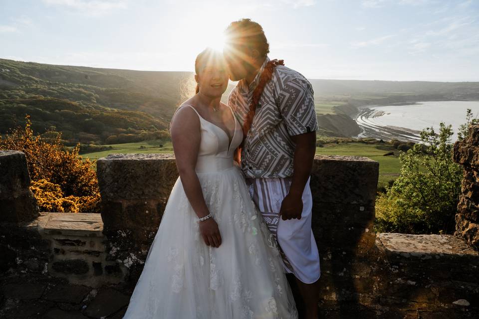 Sunset Bride and Groom