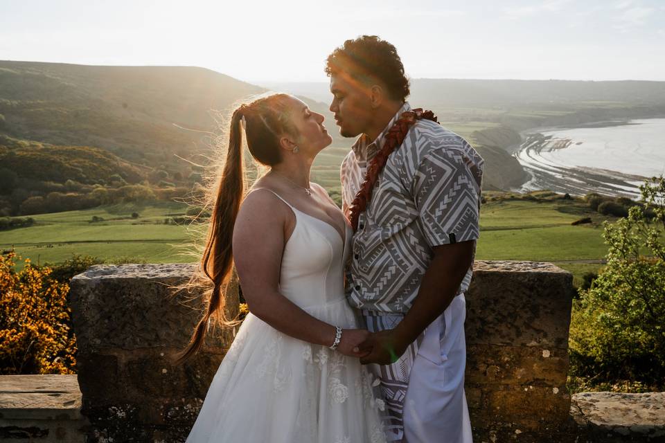 Sunset Bride and Groom