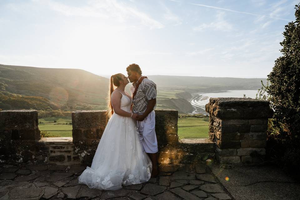 Sunset Bride and Groom