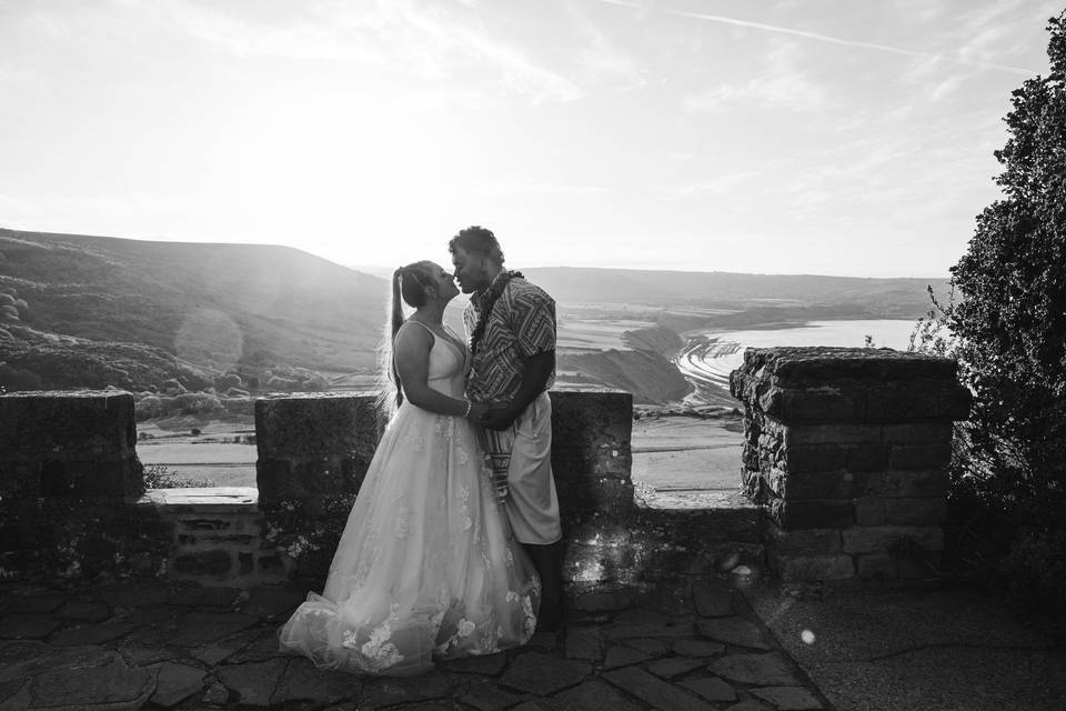 Sunset Bride and Groom