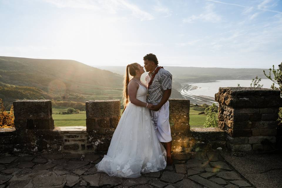 Sunset Bride and Groom