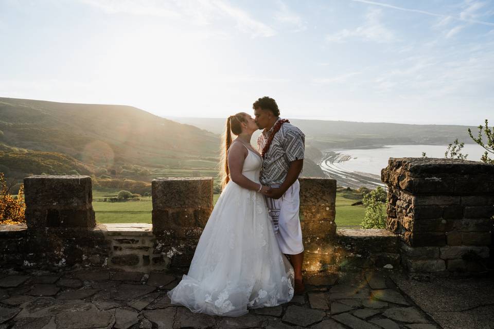 Sunset Bride and Groom