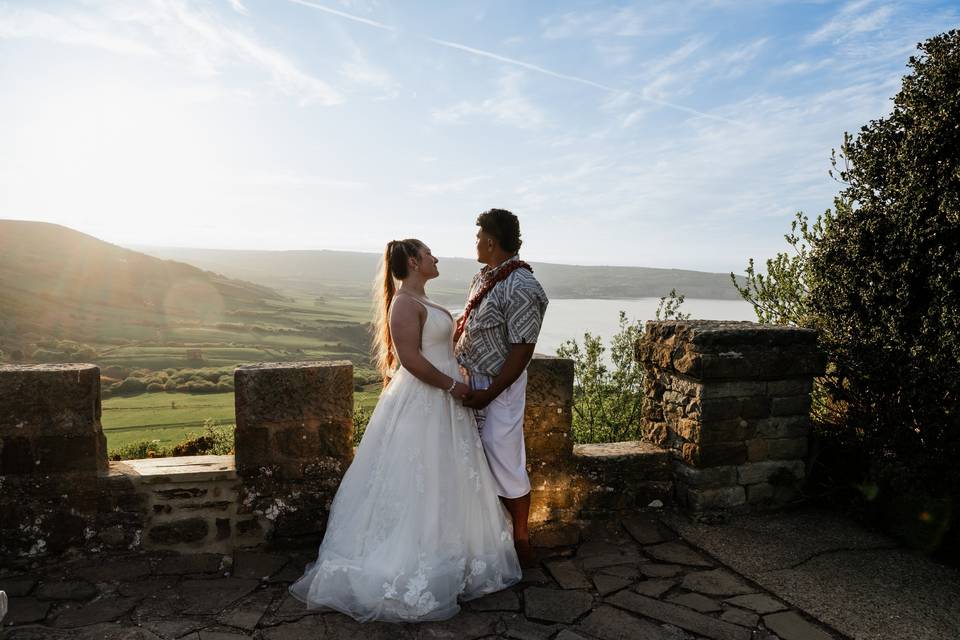 Sunset Bride and Groom