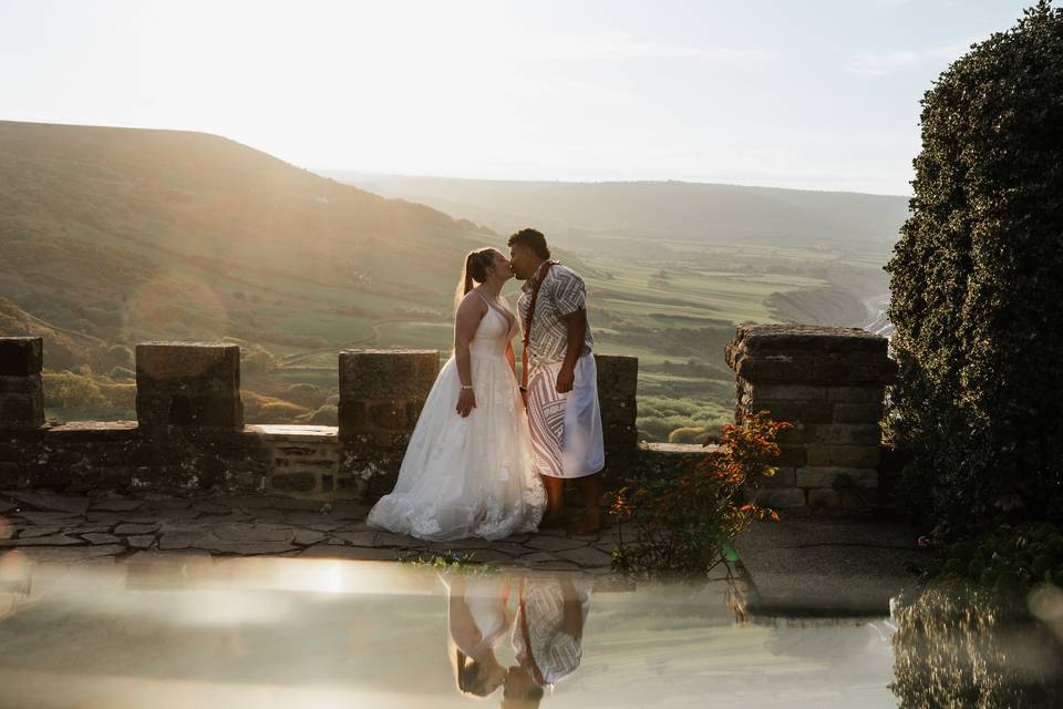 Sunset Bride and Groom