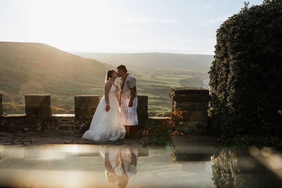 Sunset Bride and Groom