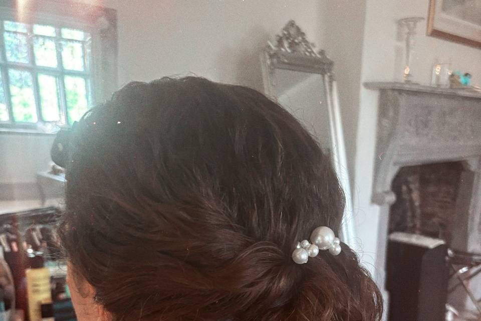 Textured low bun