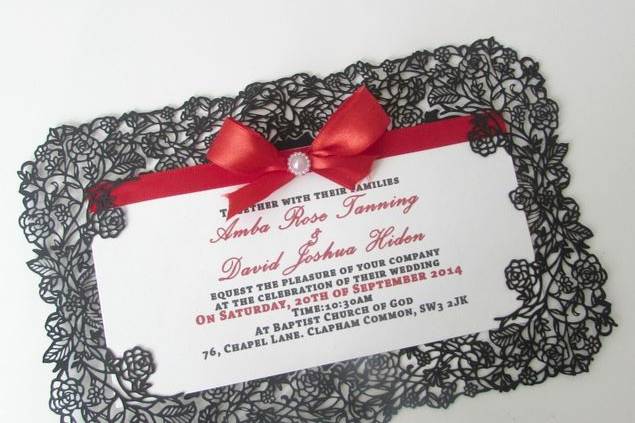 Black Laser Cut Invitation