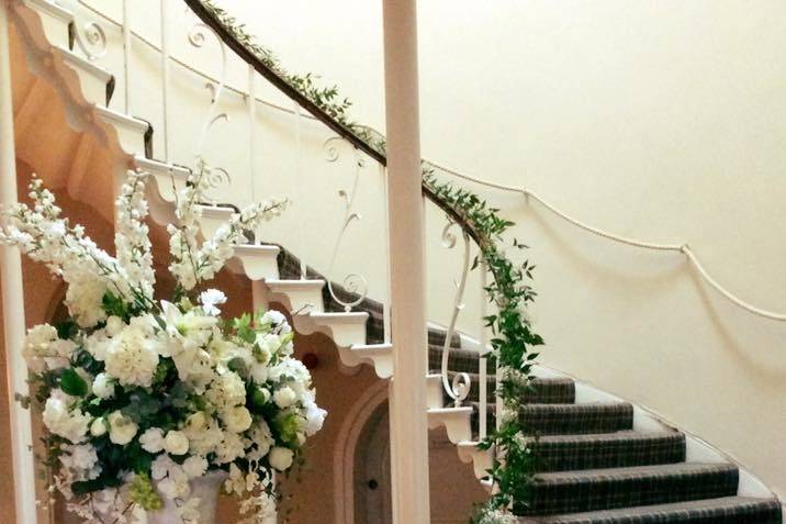 Floral Urn Display and Bannister Dressing