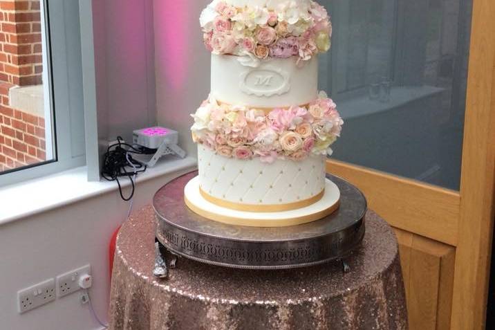 Cake Flowers with Roses and Hydrangeas