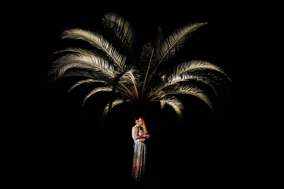 Bride and Groom at Night