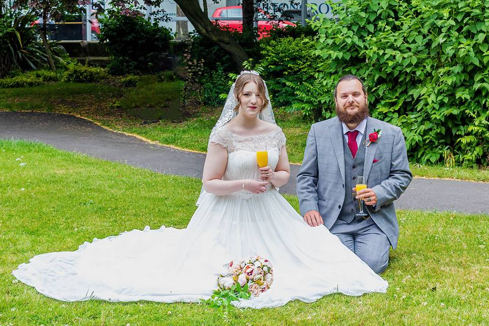 The bride and groom