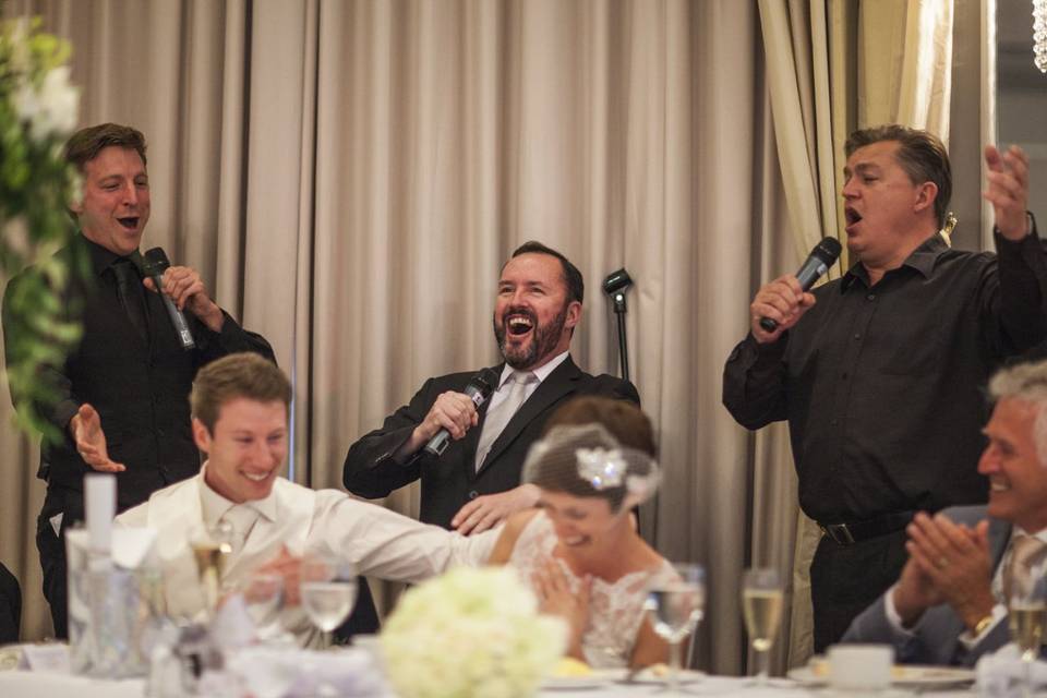 Singing waiters wedding entertainment