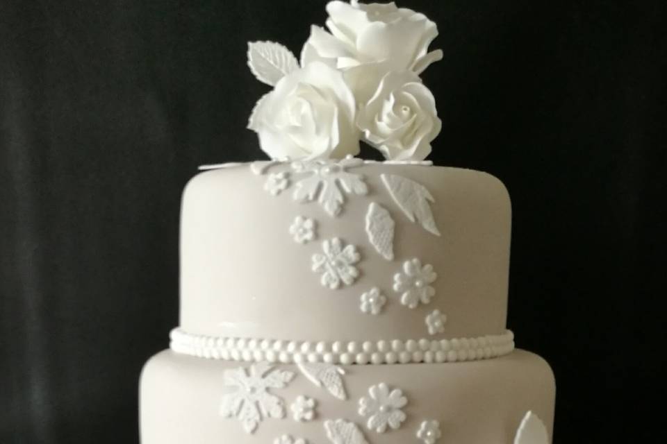 Three-tier wedding cake