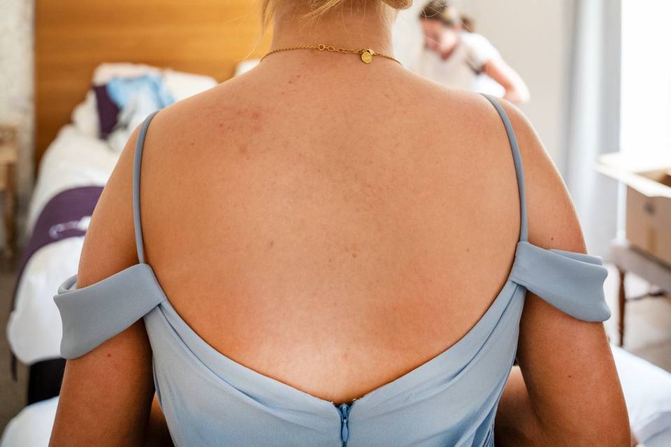 Bridesmaid hair dressing room