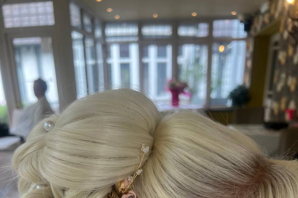 Hair up with adornment