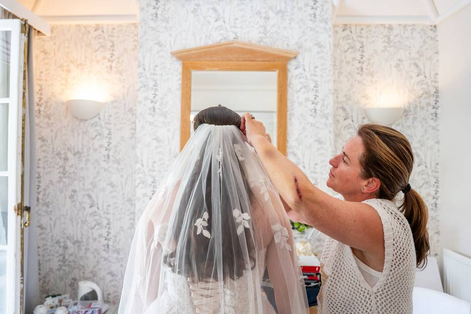Veil placement bedroom area
