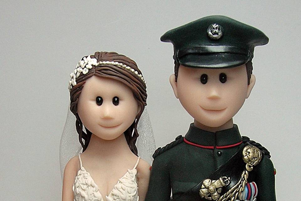 Uniform wedding cake topper