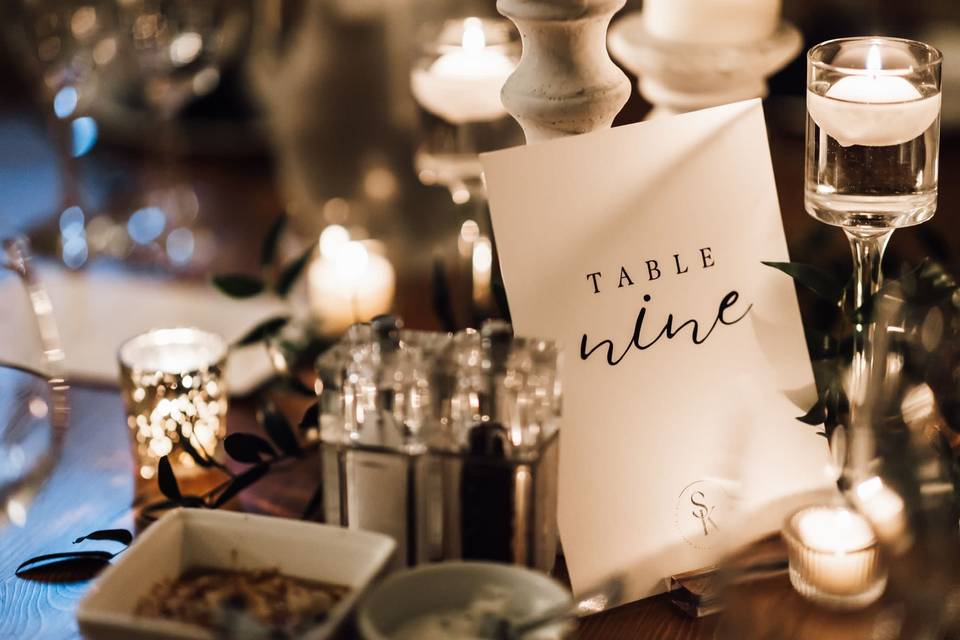 ‘The Classic’ table numbers