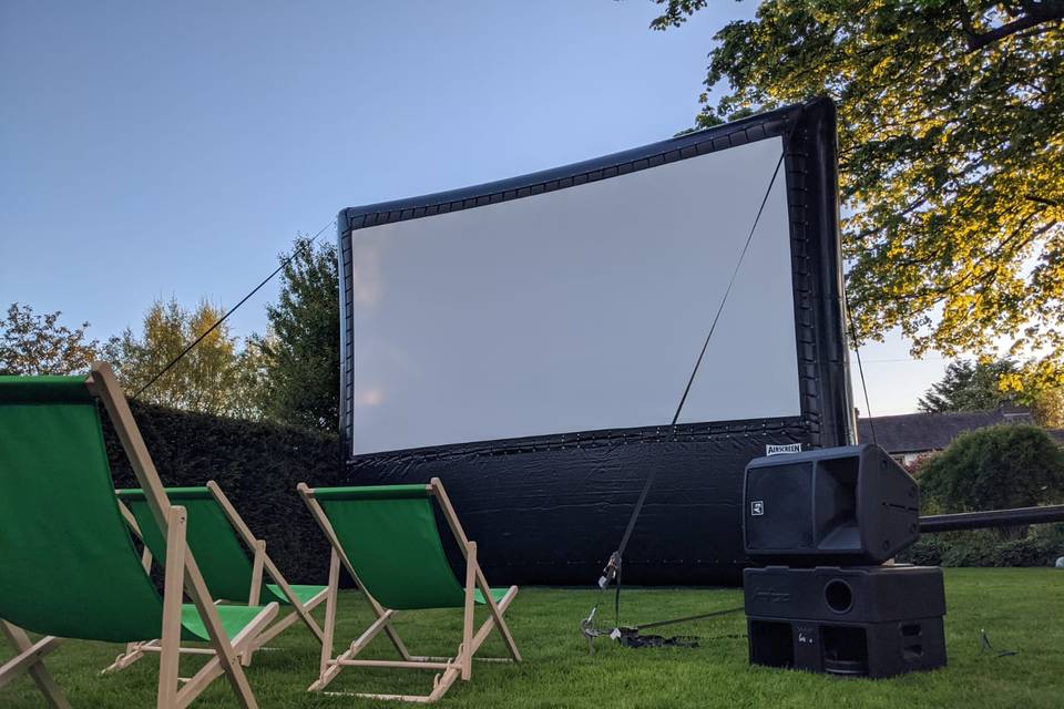 Outdoor cinema setup