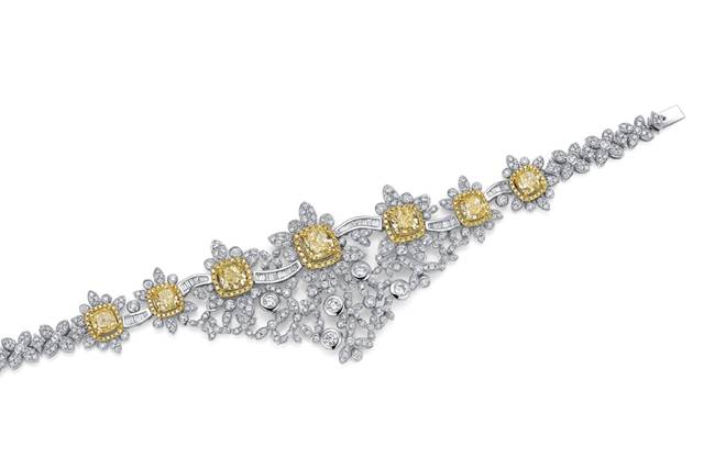 Yellow & White Dia Bracelet