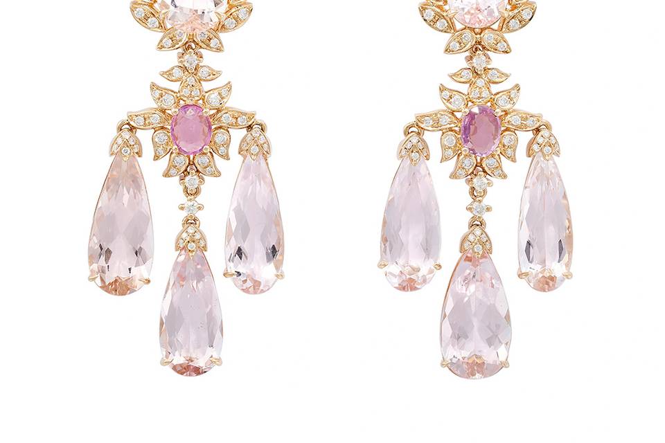 Morganite Chandelier Earrings