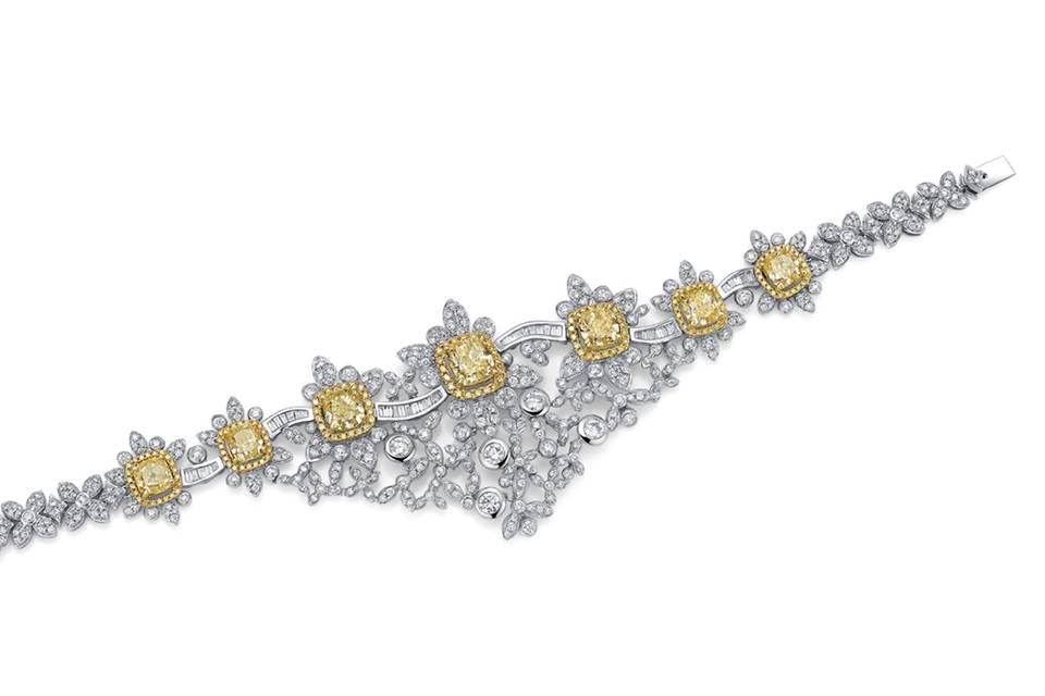 Yellow & White Dia Bracelet