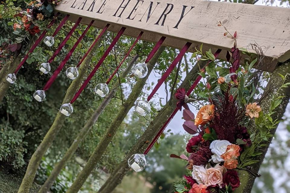 Outdoor ceremony arch