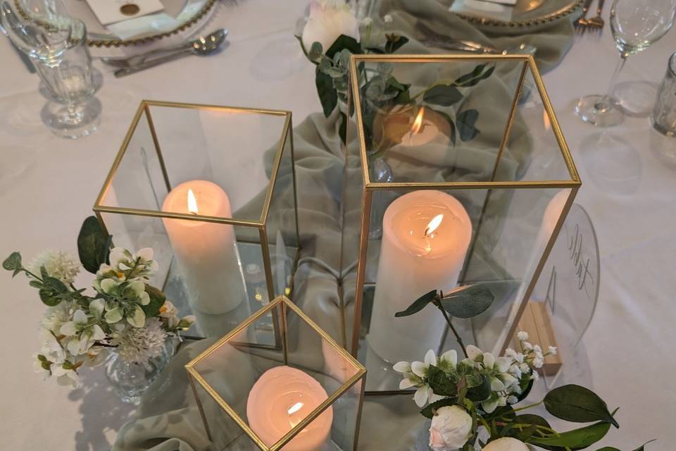 Candlelight and bud vases