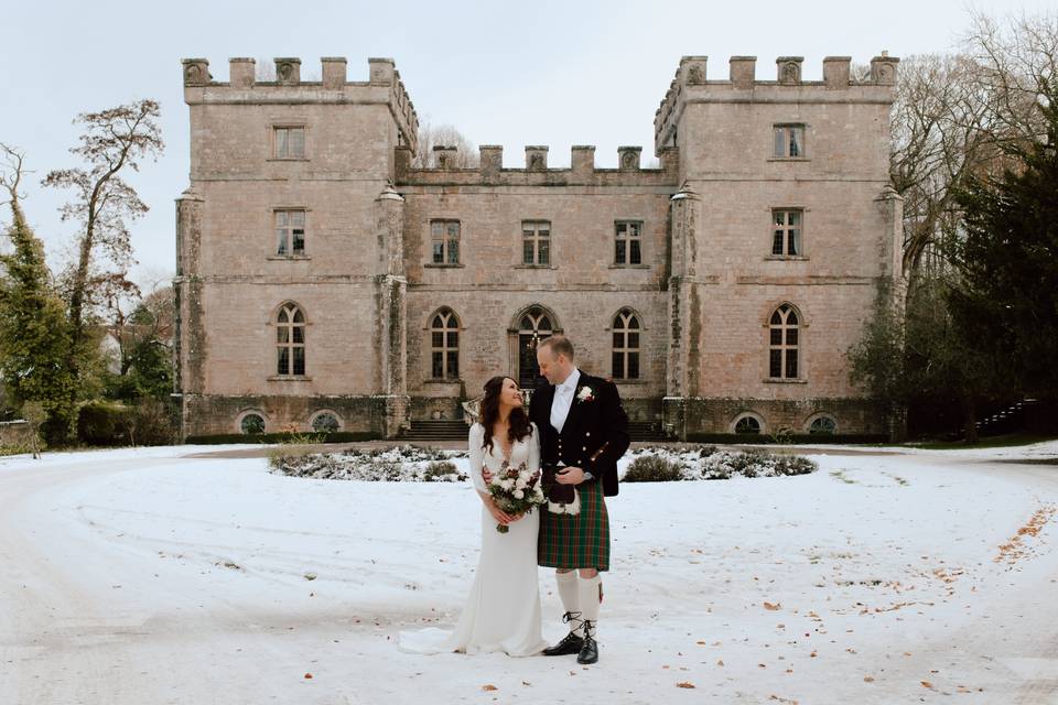 Winter castle wedding