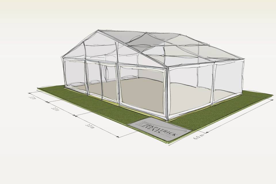 9x6m clearspan marquee