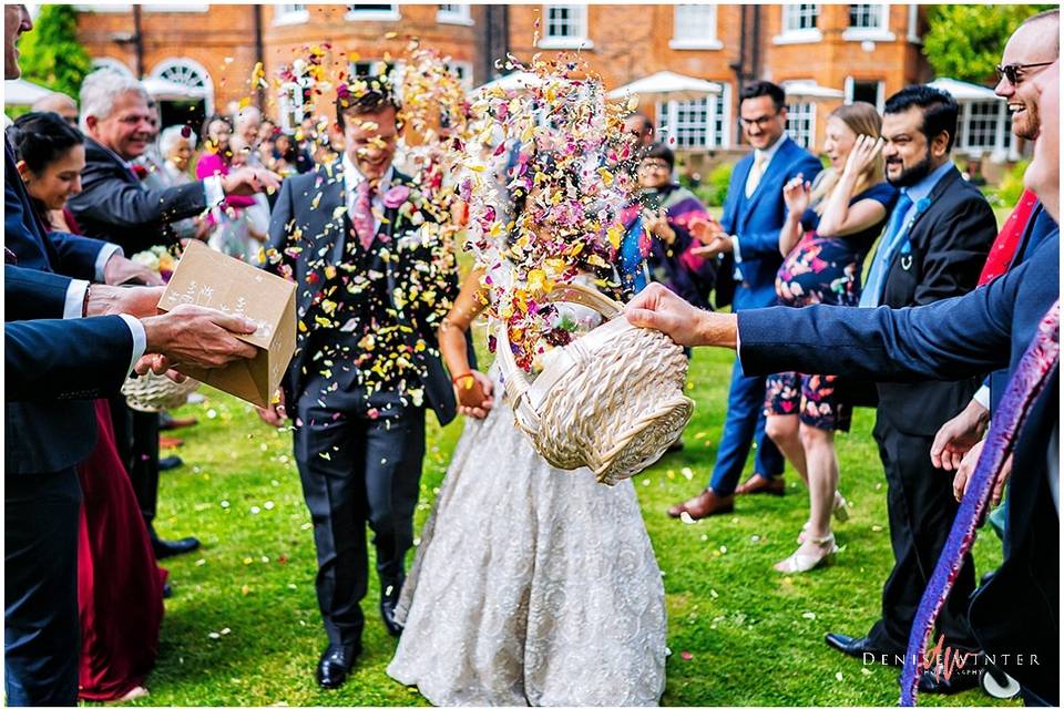 Crazy confetti wedding picture